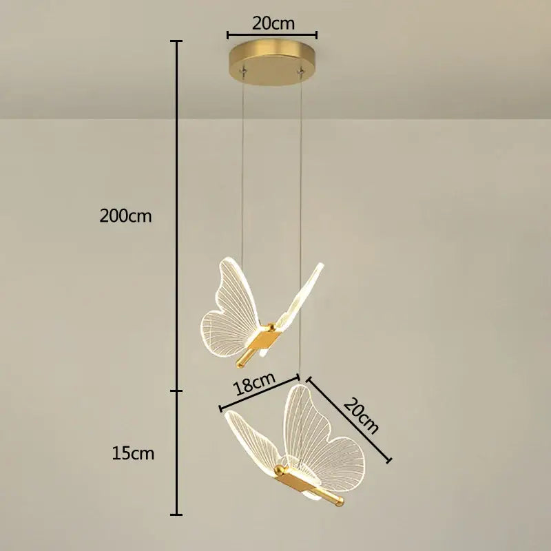 butterfly pendant light gold dining room hanging lamp