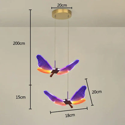 butterfly pendant light gold dining room hanging lamp