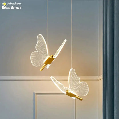 butterfly pendant light gold dining room hanging lamp