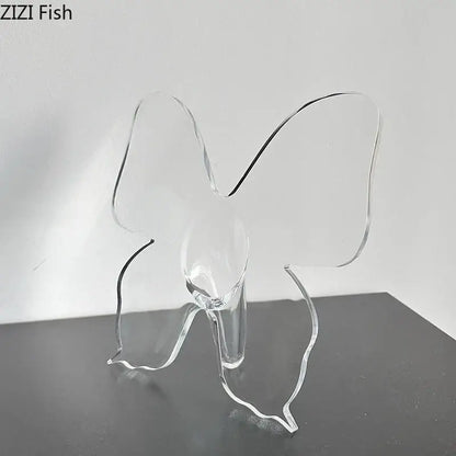 Clear acrylic butterfly vase for bedroom room decor