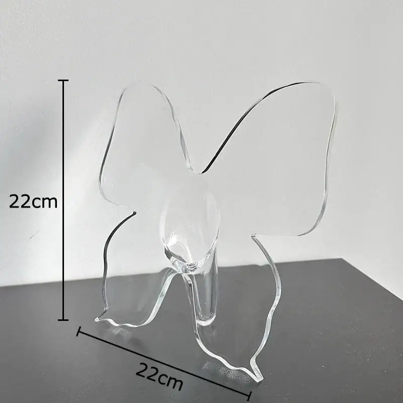 Clear acrylic butterfly vase for bedroom room decor