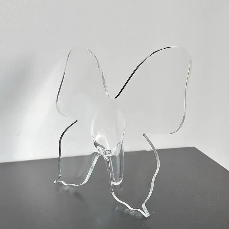 Clear acrylic butterfly vase for bedroom room decor