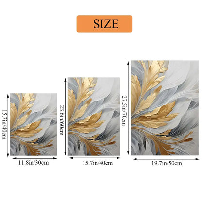 Modern abstract gold & silver botanical canvas wall art living room