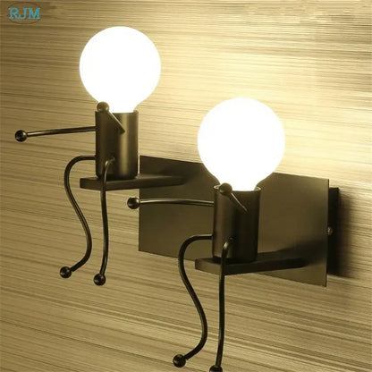 cartoon children iron wall lamps for bedroom decor