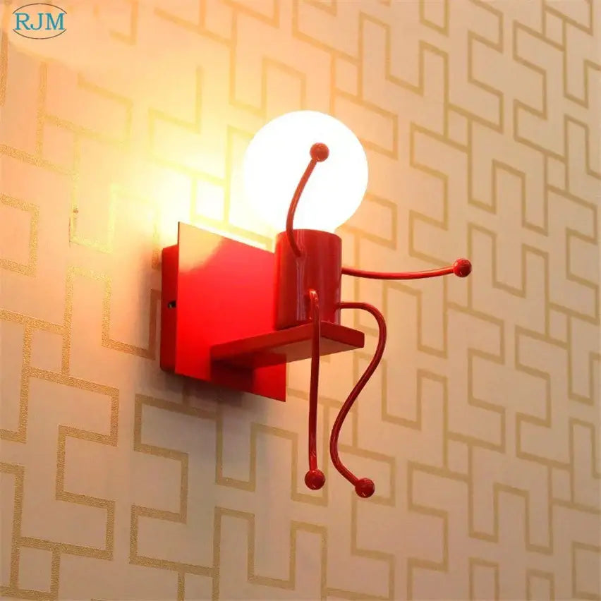 cartoon children iron wall lamps for bedroom decor