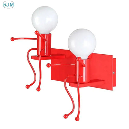 cartoon children iron wall lamps for bedroom decor