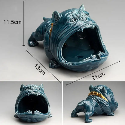 cartoon dog ashtray black & gold living room resin decor