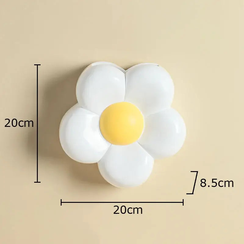 cartoon flower vase pink & yellow bedroom wall decor