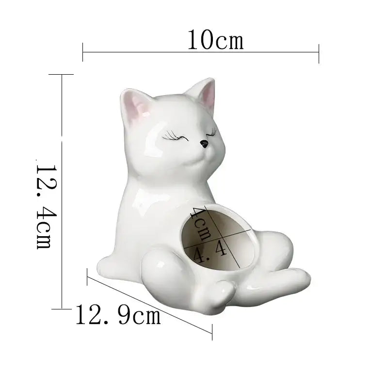 ™ Cartoon Kitten Ceramic Flowerpot Succulent Cat Plant Pot Garden Decor