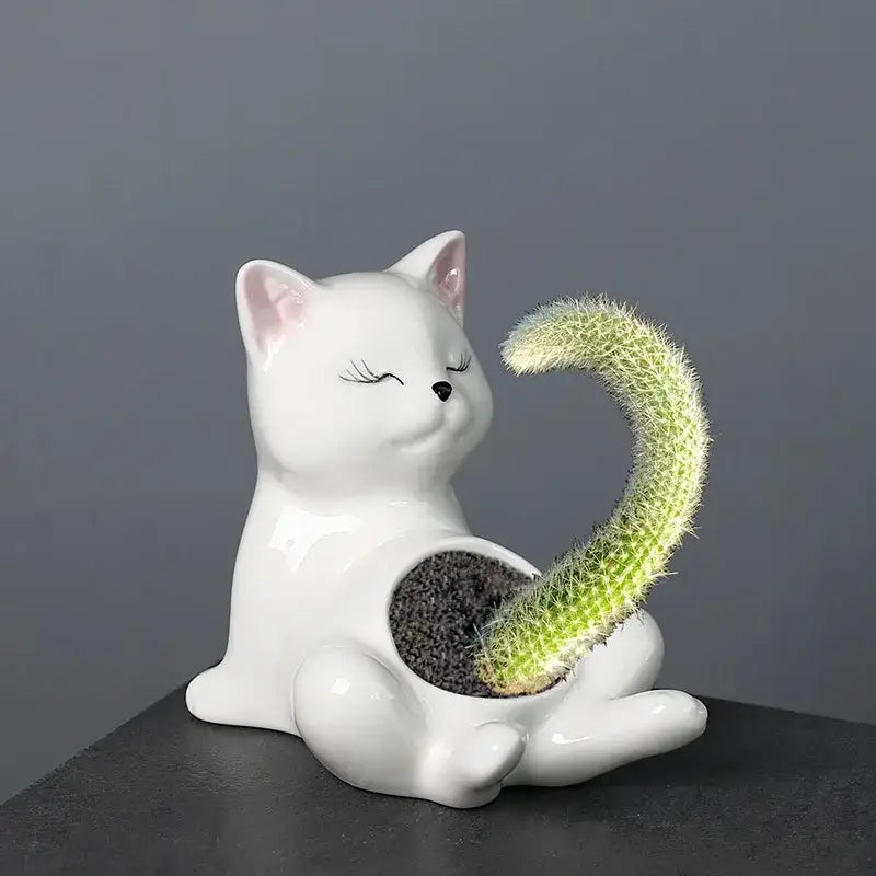 ™ Cartoon Kitten Ceramic Flowerpot Succulent Cat Plant Pot Garden Decor