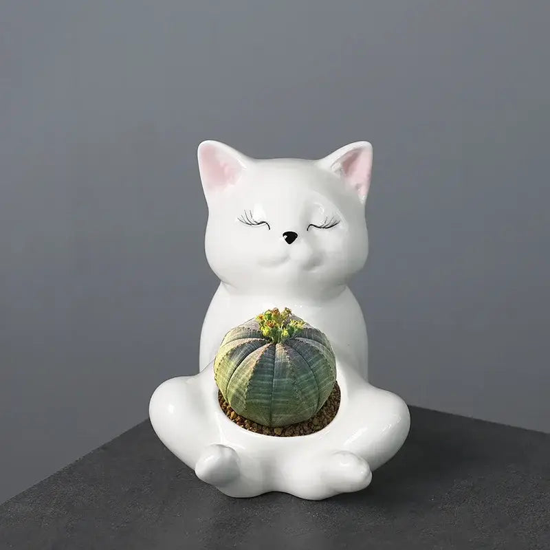 ™ Cartoon Kitten Ceramic Flowerpot Succulent Cat Plant Pot Garden Decor