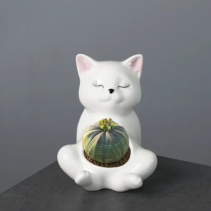 ™ Cartoon Kitten Ceramic Flowerpot Succulent Cat Plant Pot Garden Decor