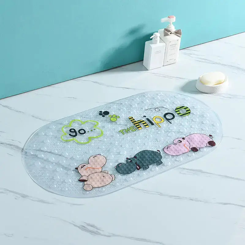 cartoon non-slip sea creature bathroom mat for children