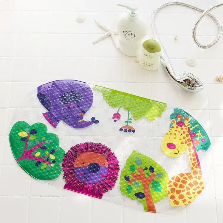 cartoon non-slip sea creature bathroom mat for children