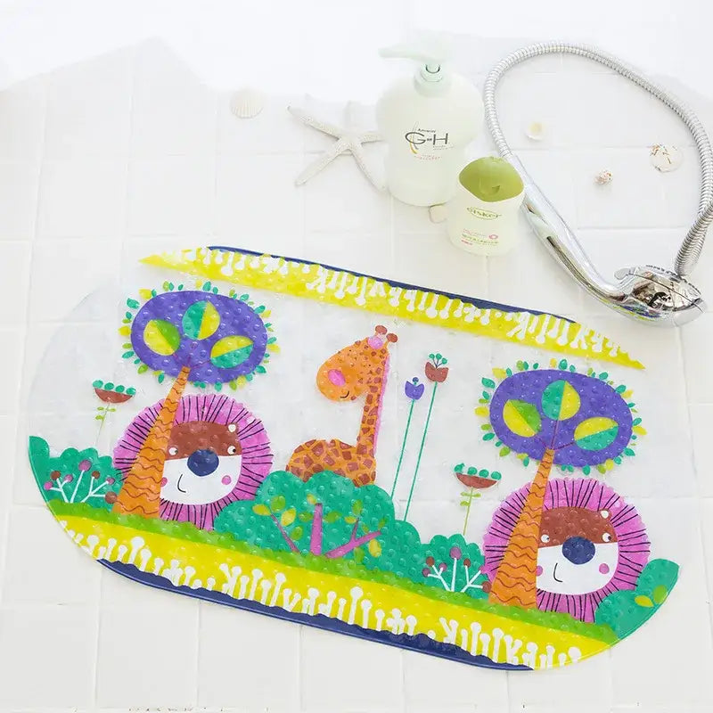 cartoon non-slip sea creature bathroom mat for children