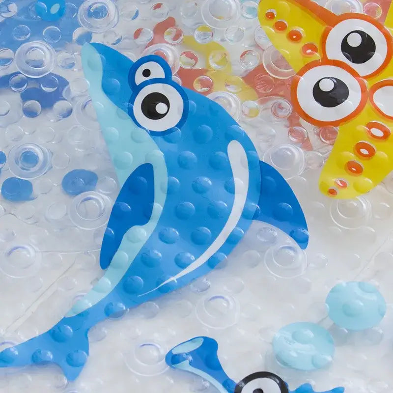 cartoon non-slip sea creature bathroom mat for children