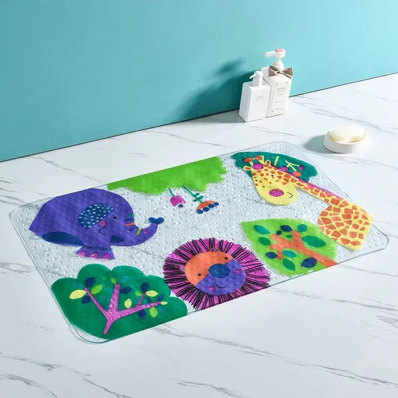 cartoon non-slip sea creature bathroom mat for children