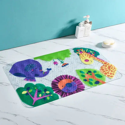 cartoon non-slip sea creature bathroom mat for children