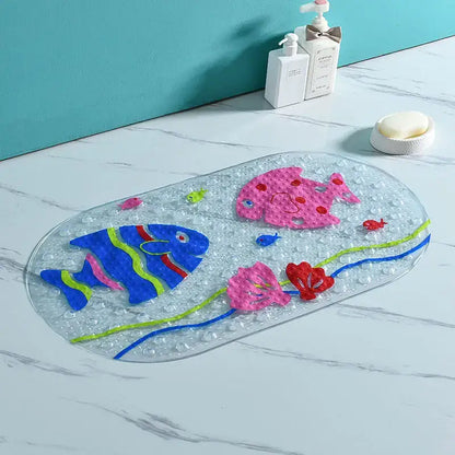 cartoon non-slip sea creature bathroom mat for children