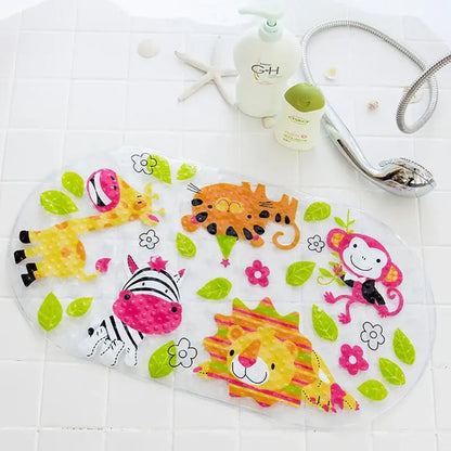 cartoon non-slip sea creature bathroom mat for children
