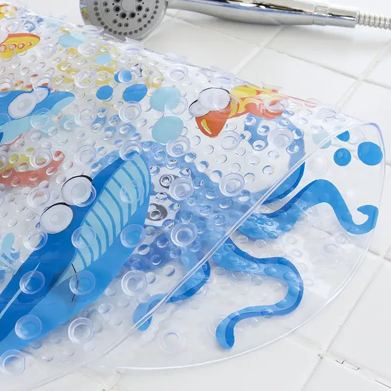 cartoon non-slip sea creature bathroom mat for children