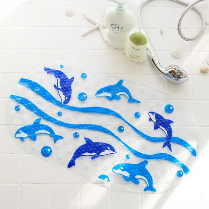 cartoon non-slip sea creature bathroom mat for children