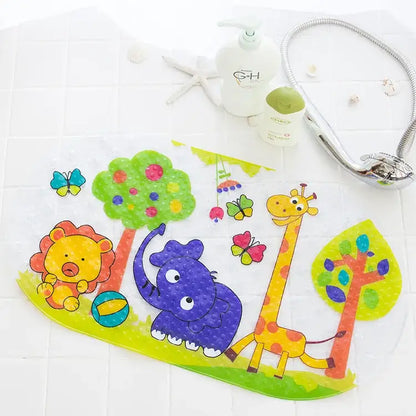 cartoon non-slip sea creature bathroom mat for children