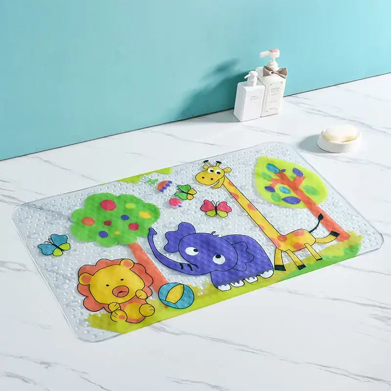 cartoon non-slip sea creature bathroom mat for children