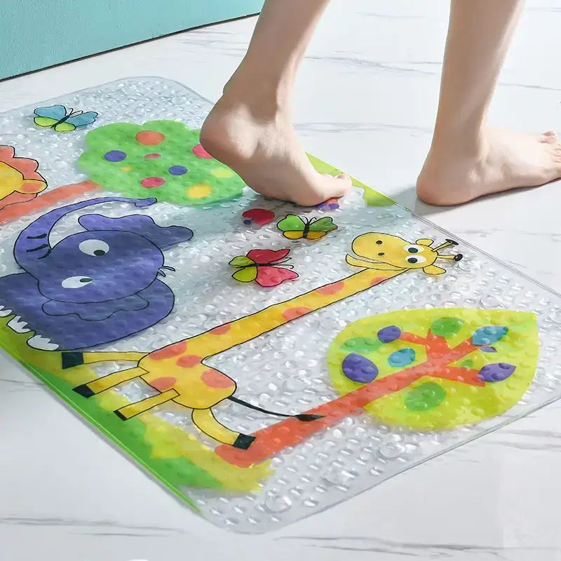 cartoon non-slip sea creature bathroom mat for children