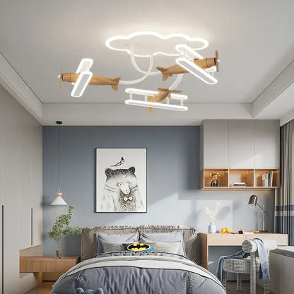 cartoon plane chandelier light kids room ceiling lamp