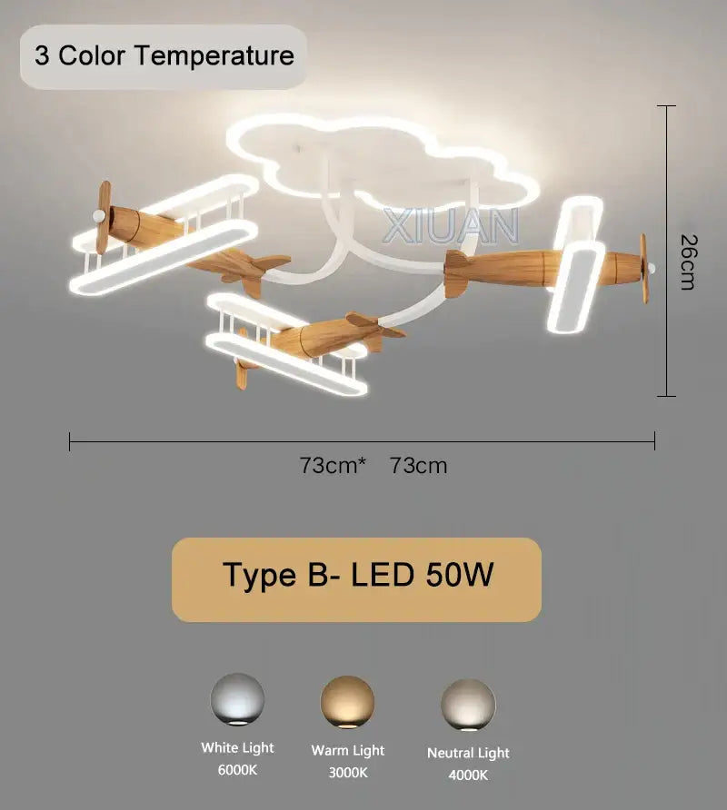 cartoon plane chandelier light kids room ceiling lamp