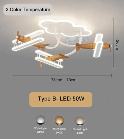 cartoon plane chandelier light kids room ceiling lamp