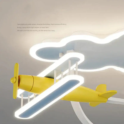 cartoon plane chandelier light kids room ceiling lamp