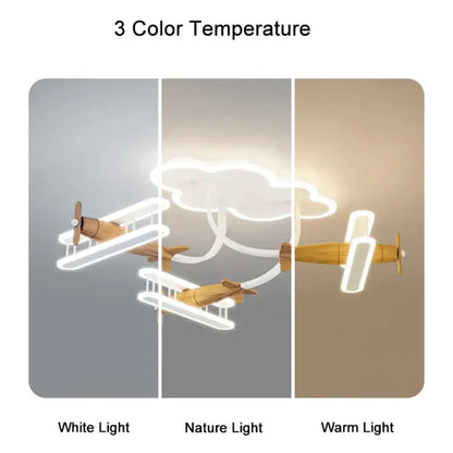 cartoon plane chandelier light kids room ceiling lamp