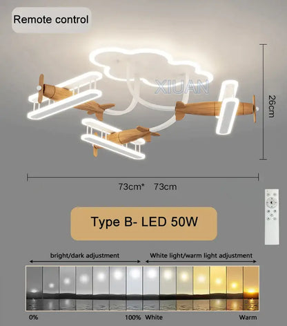 cartoon plane chandelier light kids room ceiling lamp