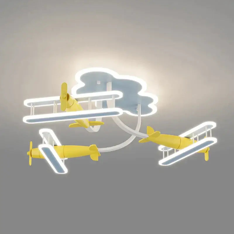 cartoon plane chandelier light kids room ceiling lamp