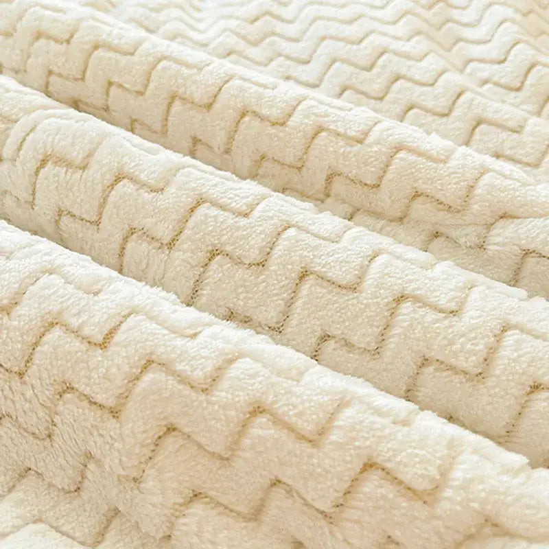 cartoon print cream velvet quilted blanket bedroom bedding