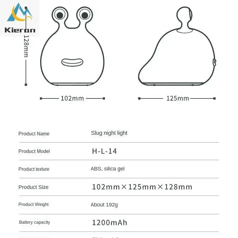 cartoon slug night light white silicone bedroom lamp