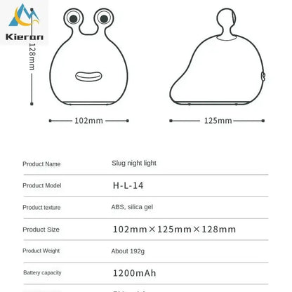 cartoon slug night light white silicone bedroom lamp
