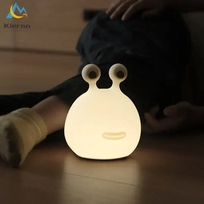 cartoon slug night light white silicone bedroom lamp