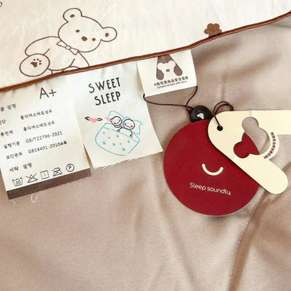 cartoon summer cream teddy bear blanket bedroom cotton bedding