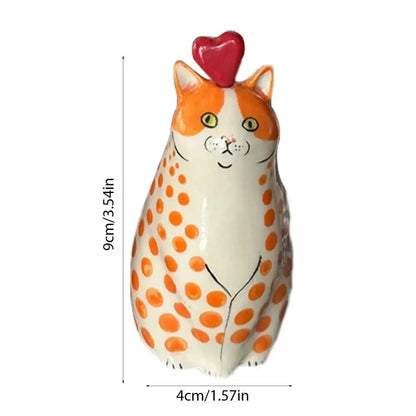 Colorful polka dot cat vase living room ceramic decor