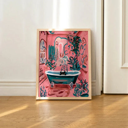 DecorBites™ Cat Reading on Toilet Wall Art