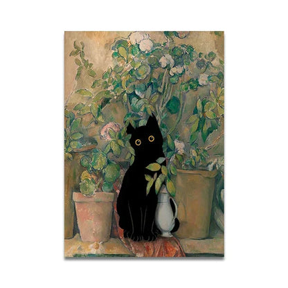DecorBites™ Cat Reading on Toilet Wall Art