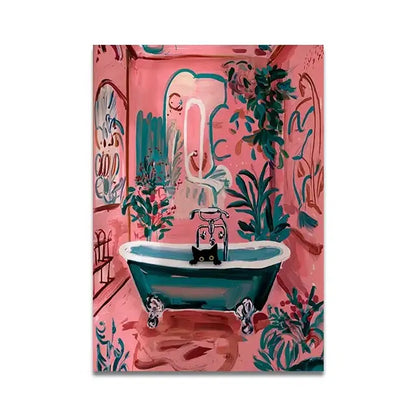 Whimsical black cat reading wall art set – bathroom decor