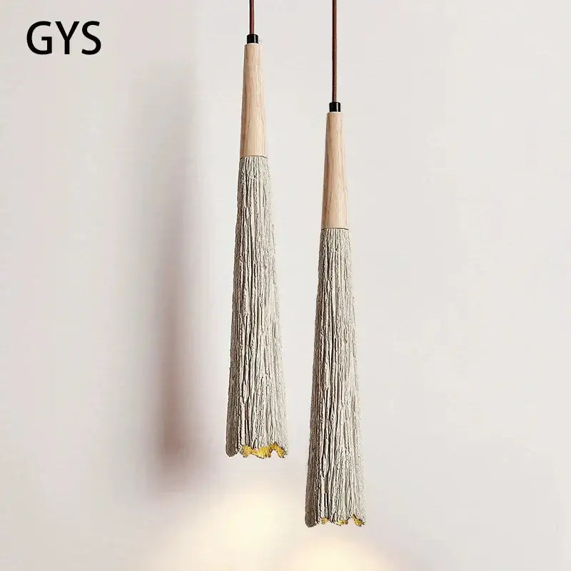cement cream led pendant light for bedroom bedside