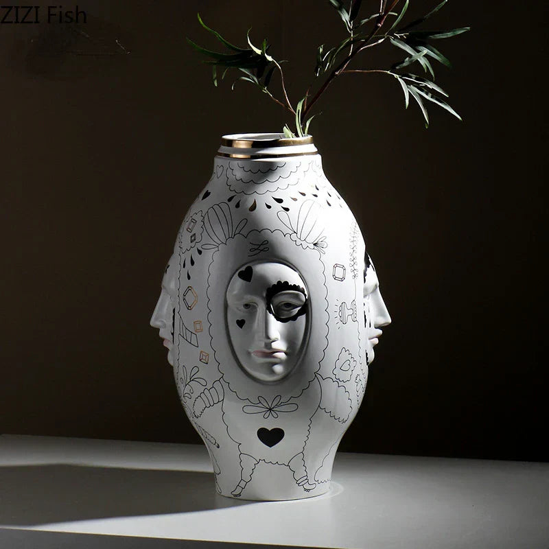 DecorBites™ Ceramic Desktop Vase for Floral Arrangements