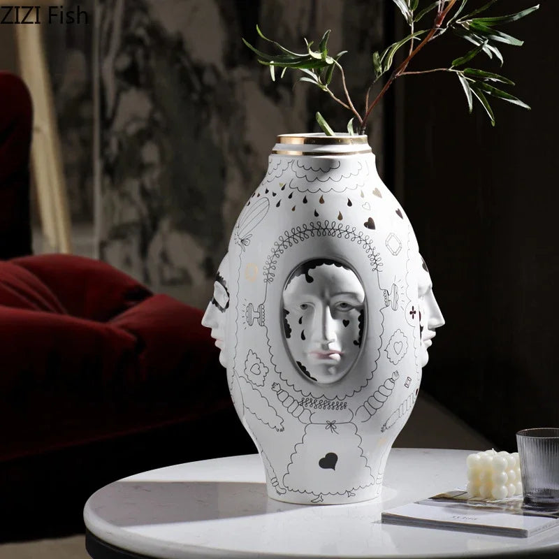 DecorBites™ Ceramic Desktop Vase for Floral Arrangements