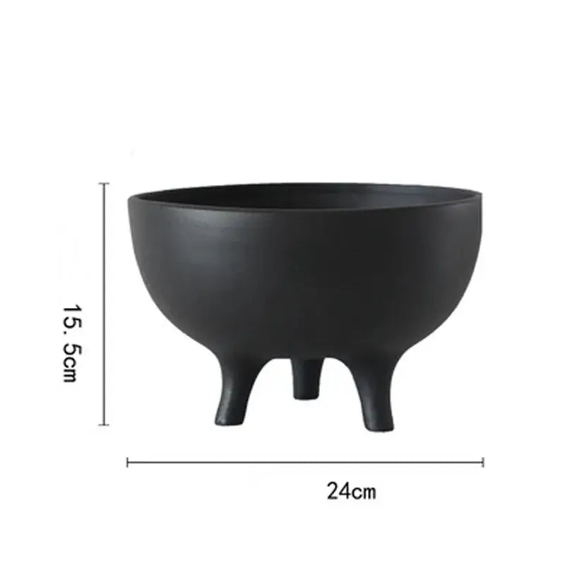 Modern white ceramic flower pot with tripod stand living room decor