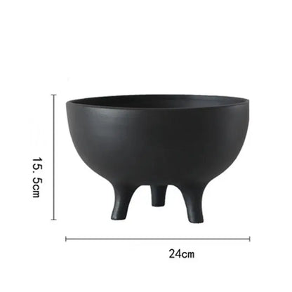 Modern white ceramic flower pot with tripod stand living room decor